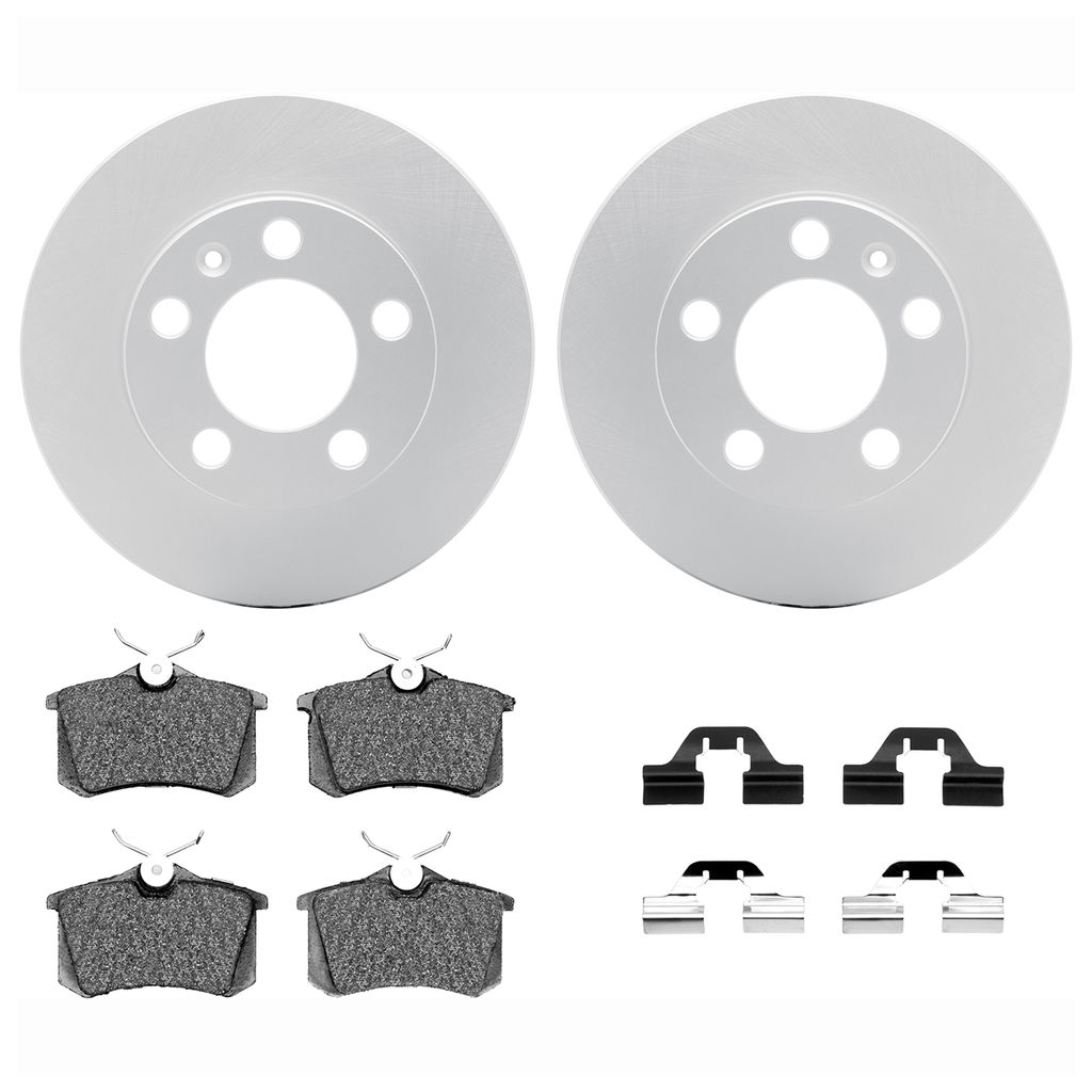 Dynamic Friction 4612-13416 - Brake Kit - Geostop Rotors and 5000 Euro Ceramic Brake Pads With Hardware