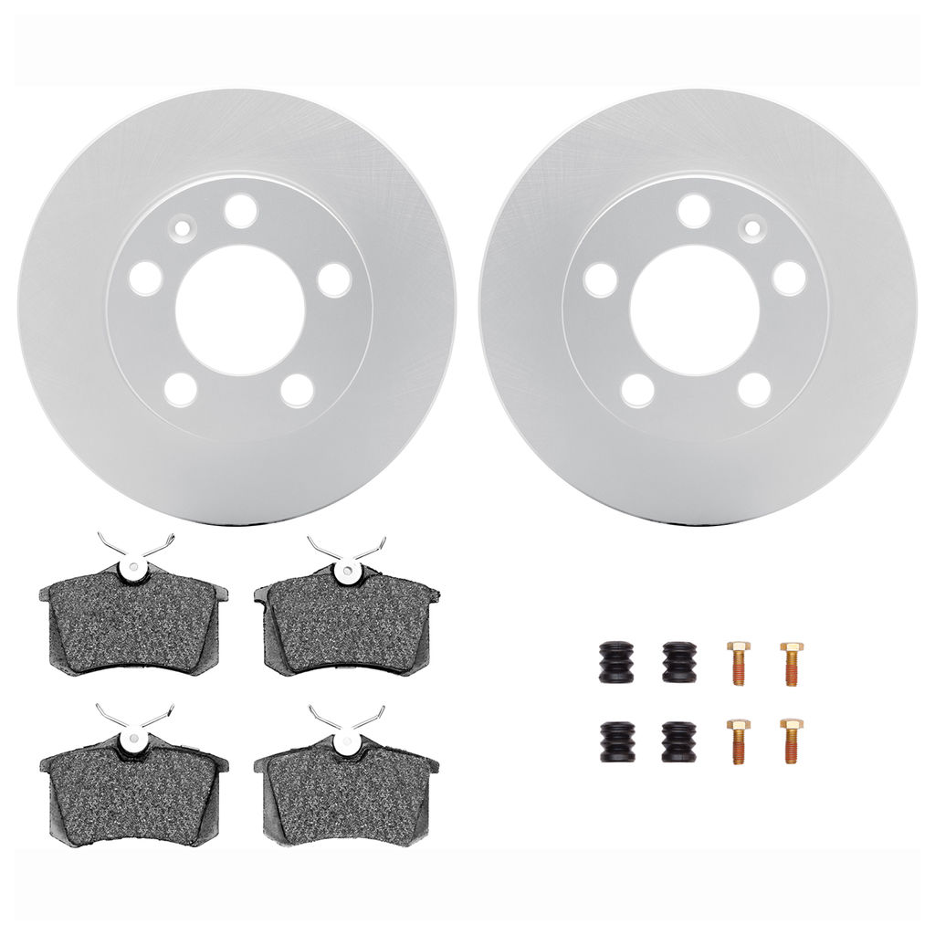Dynamic Friction 4612-13460 - Brake Kit - Geostop Rotors and 5000 Euro Ceramic Brake Pads With Hardware