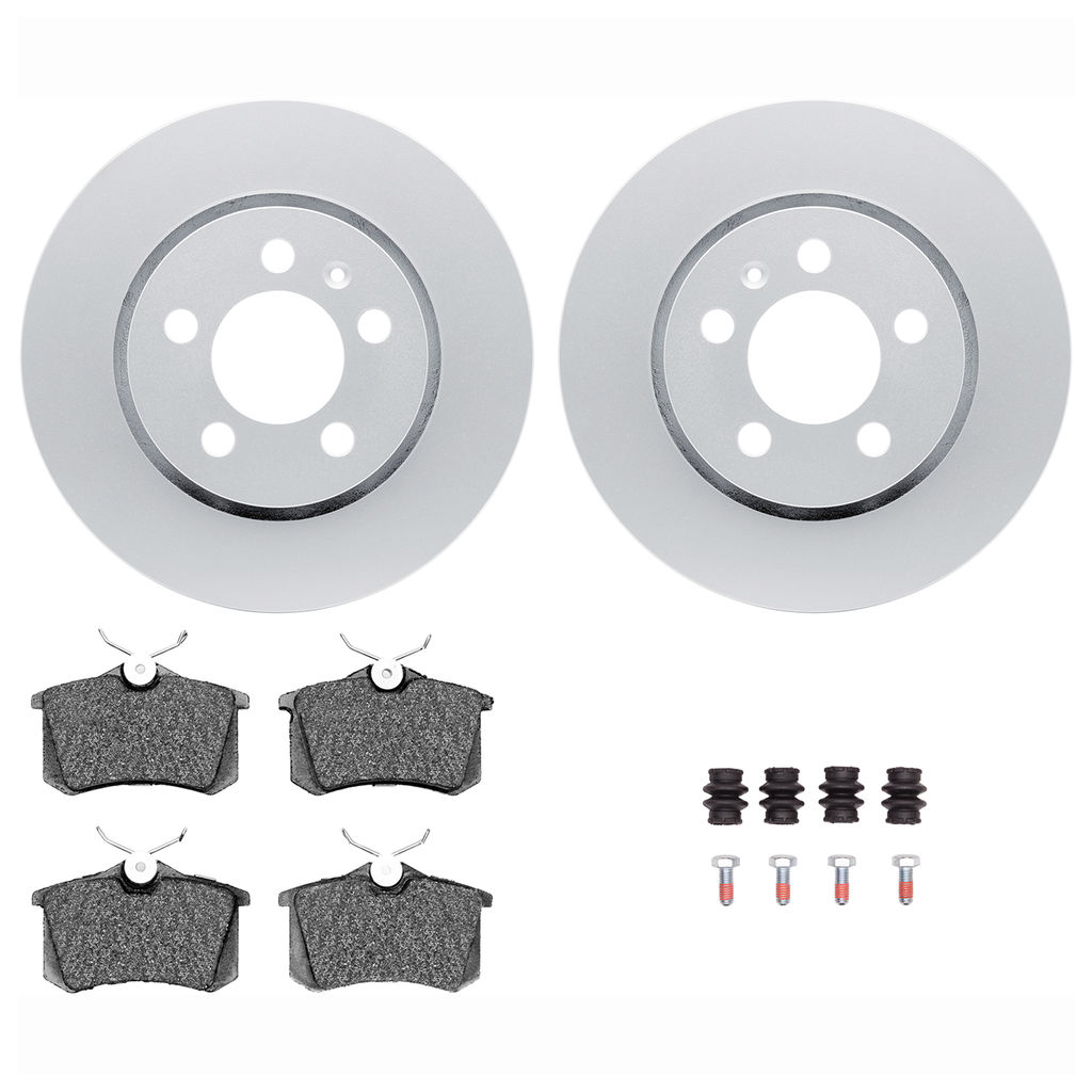 Dynamic Friction 4612-13502 - Brake Kit - Geostop Rotors and 5000 Euro Ceramic Brake Pads With Hardware