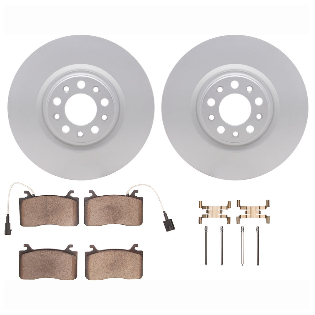 Dynamic Friction 4612-16000 - Brake Kit - Geostop Rotors and 5000 Euro Ceramic Brake Pads with Hardware