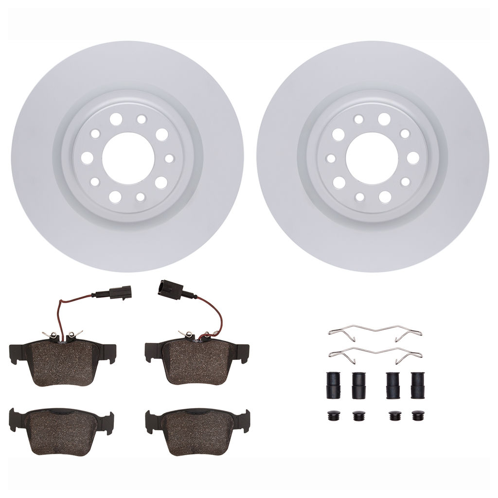 Dynamic Friction 4612-16001 - Brake Kit - Geostop Rotors and 5000 Euro Ceramic Brake Pads with Hardware