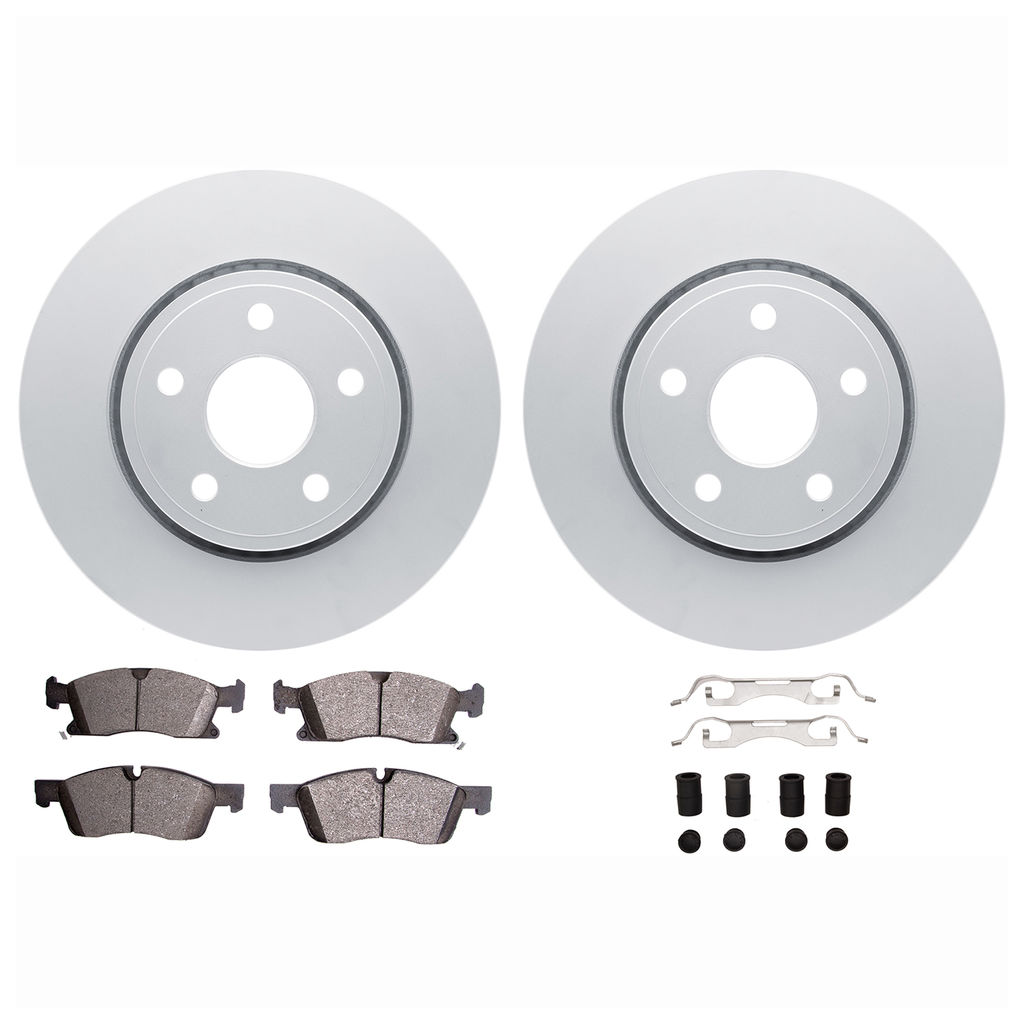 Dynamic Friction 4612-19139 - Brake Kit - Geostop Rotors and 5000 Euro Ceramic Brake Pads With Hardware