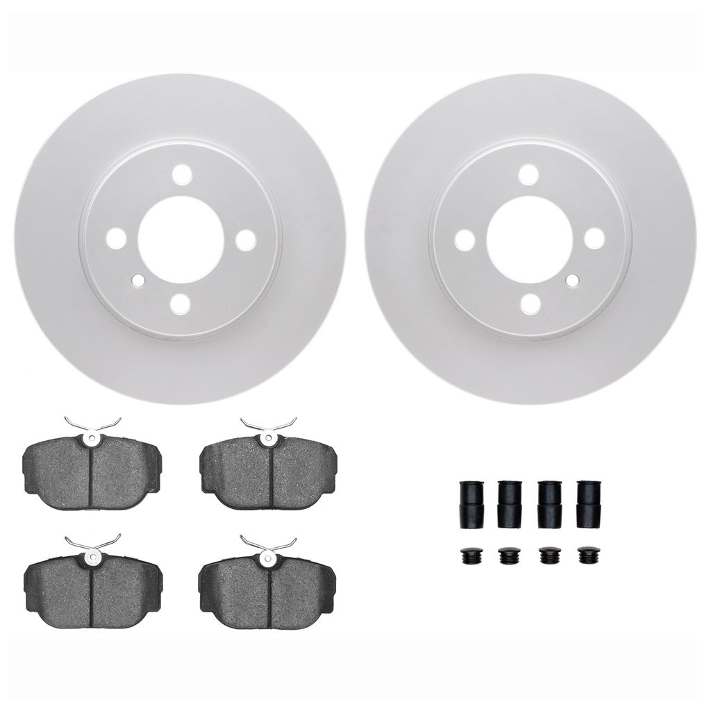 Dynamic Friction 4612-31000 - Brake Kit - Geostop Rotors and 5000 Euro Ceramic Brake Pads with Hardware