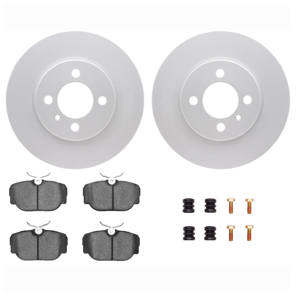Dynamic Friction 4612-31001 - Brake Kit - Geostop Rotors and 5000 Euro Ceramic Brake Pads with Hardware