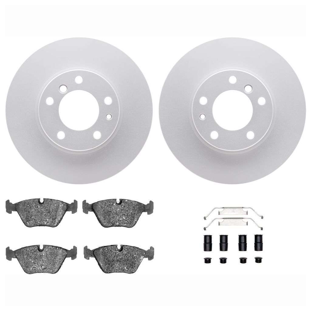 Dynamic Friction 4612-31003 - Brake Kit - Geostop Rotors and 5000 Euro Ceramic Brake Pads with Hardware
