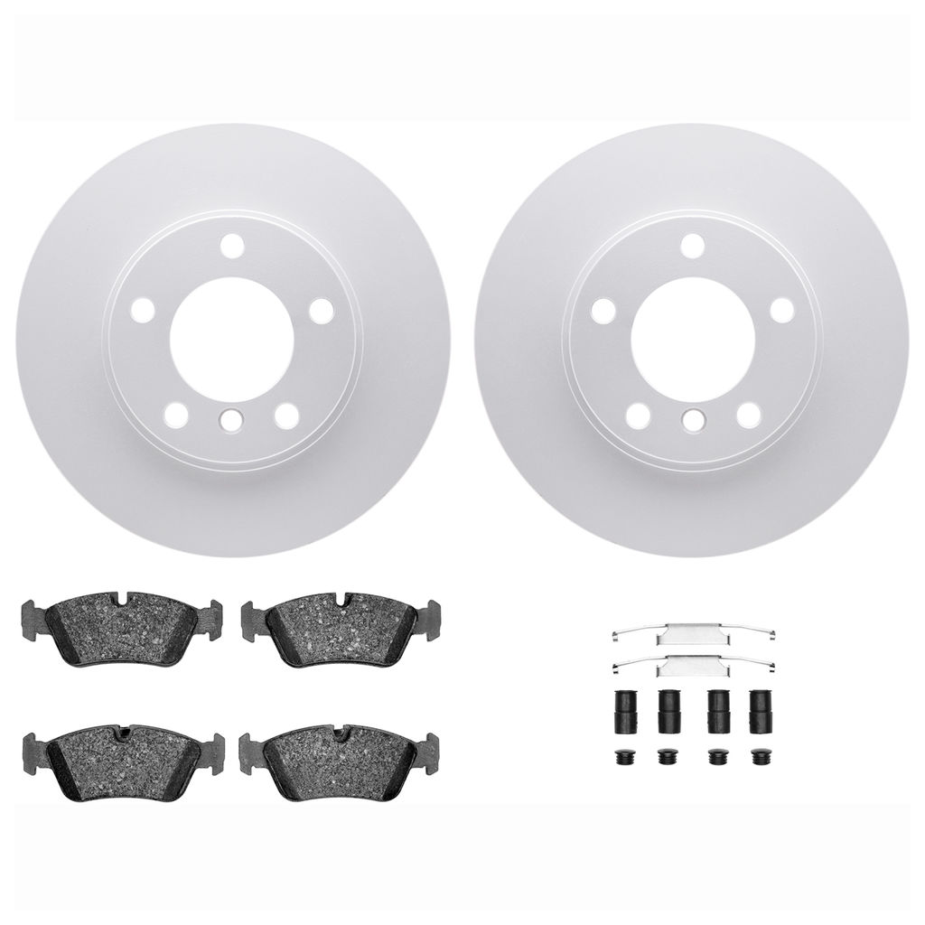 Dynamic Friction 4612-31006 - Brake Kit - Geostop Rotors and 5000 Euro Ceramic Brake Pads with Hardware