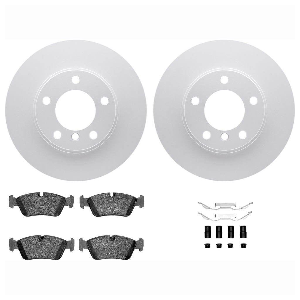 Dynamic Friction 4612-31007 - Brake Kit - Geostop Rotors and 5000 Euro Ceramic Brake Pads with Hardware