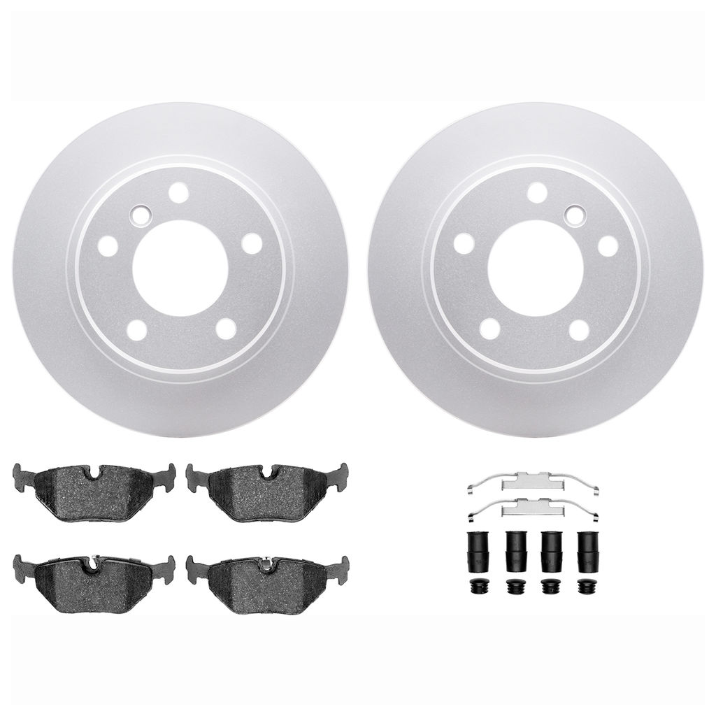 Dynamic Friction 4612-31008 - Brake Kit - Geostop Rotors and 5000 Euro Ceramic Brake Pads with Hardware