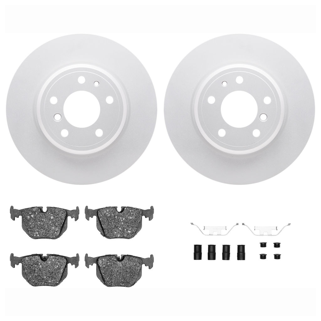 Dynamic Friction 4612-31011 - Brake Kit - Geostop Rotors and 5000 Euro Ceramic Brake Pads with Hardware