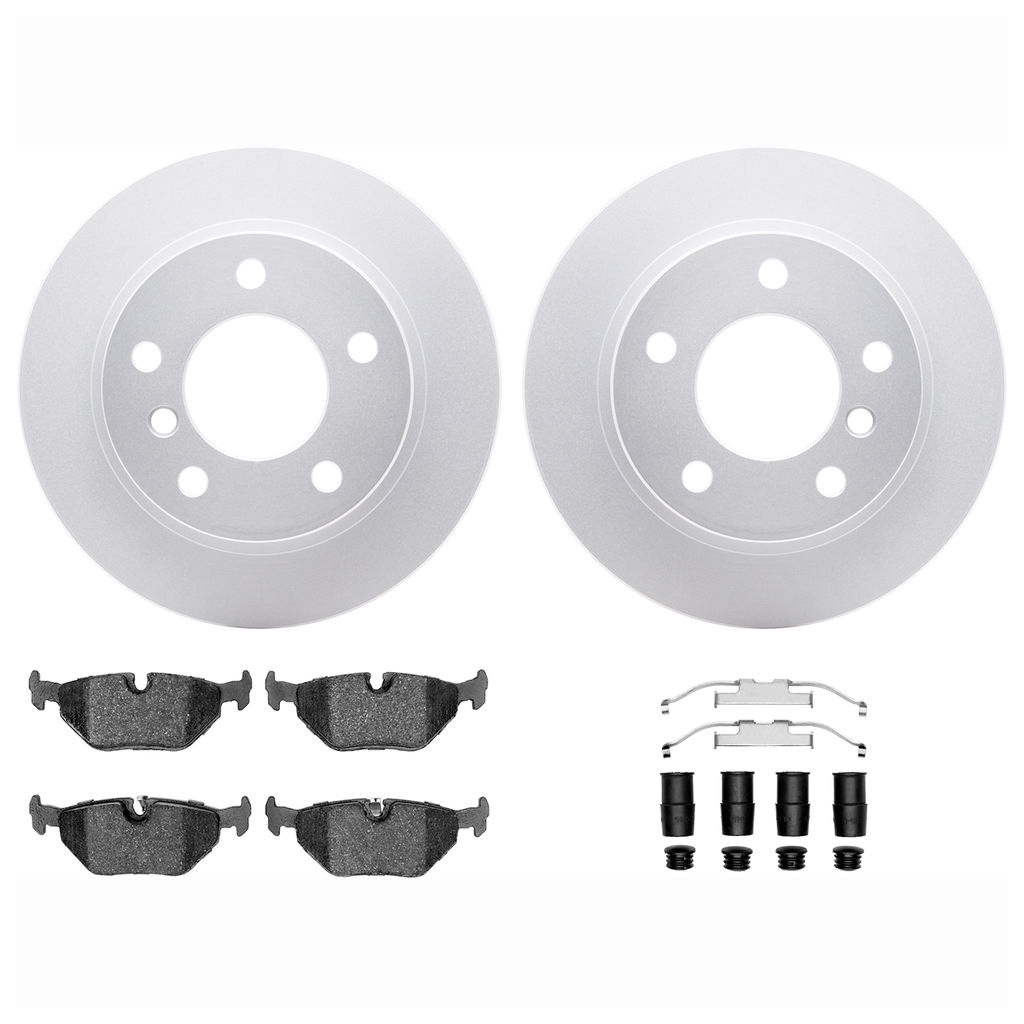 Dynamic Friction 4612-31013 - Brake Kit - Geostop Rotors and 5000 Euro Ceramic Brake Pads with Hardware