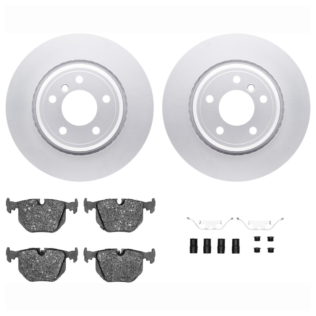 Dynamic Friction 4612-31014 - Brake Kit - Geostop Rotors and 5000 Euro Ceramic Brake Pads with Hardware