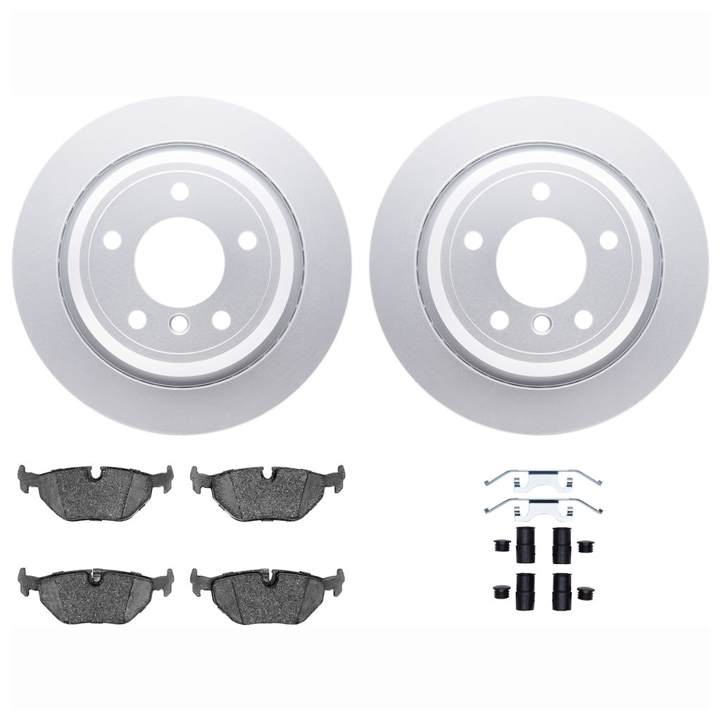 Dynamic Friction 4612-31017 - Brake Kit - Geostop Rotors and 5000 Euro Ceramic Brake Pads with Hardware