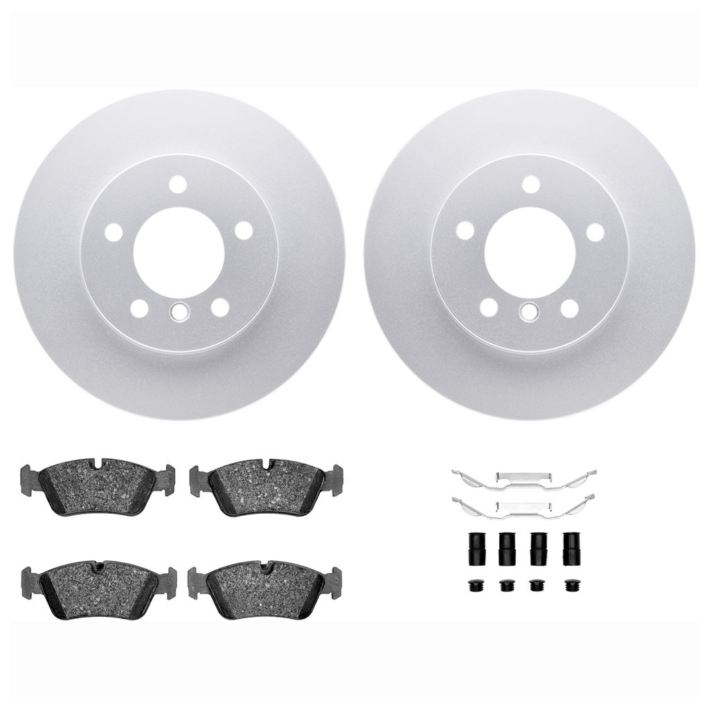 Dynamic Friction 4612-31019 - Brake Kit - Geostop Rotors and 5000 Euro Ceramic Brake Pads with Hardware