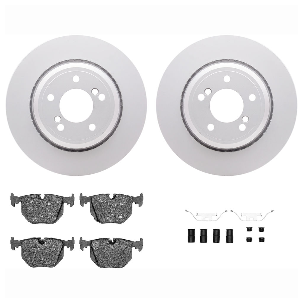 Dynamic Friction 4612-31023 - Brake Kit - Geostop Rotors and 5000 Euro Ceramic Brake Pads with Hardware