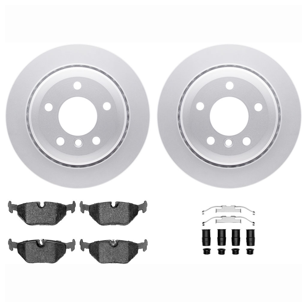Dynamic Friction 4612-31026 - Brake Kit - Geostop Rotors and 5000 Euro Ceramic Brake Pads with Hardware