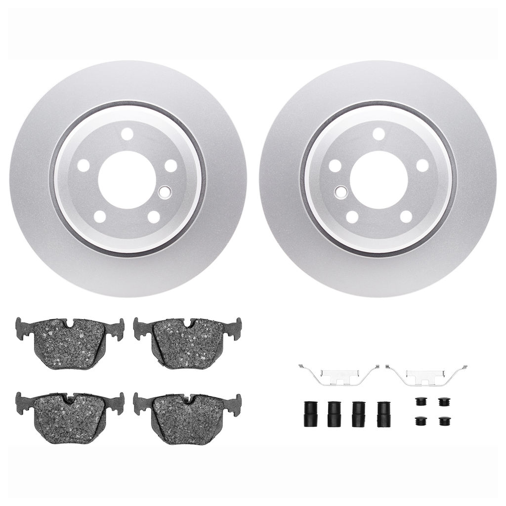 Dynamic Friction 4612-31027 - Brake Kit - Geostop Rotors and 5000 Euro Ceramic Brake Pads with Hardware