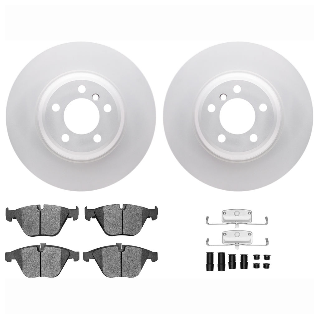 Dynamic Friction 4612-31028 - Brake Kit - Geostop Rotors and 5000 Euro Ceramic Brake Pads with Hardware