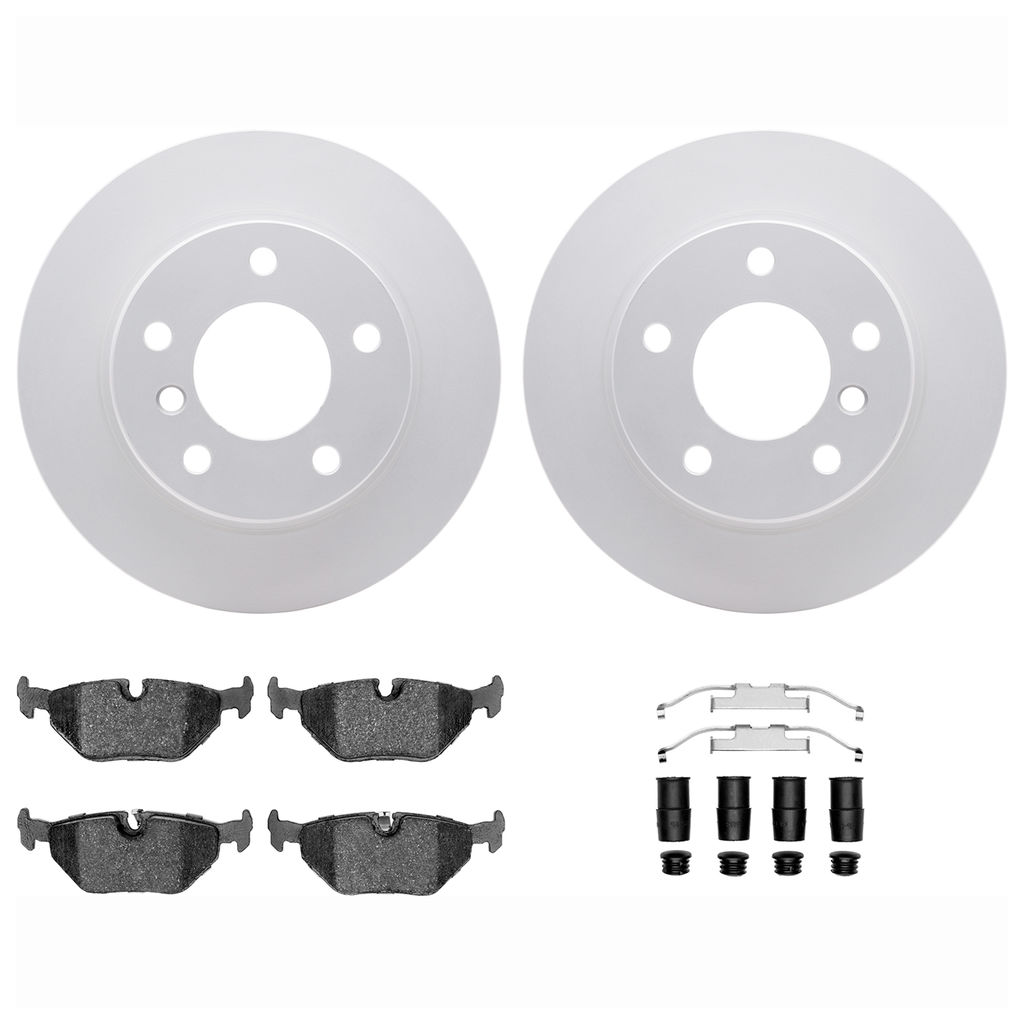 Dynamic Friction 4612-31030 - Brake Kit - Geostop Rotors and 5000 Euro Ceramic Brake Pads with Hardware