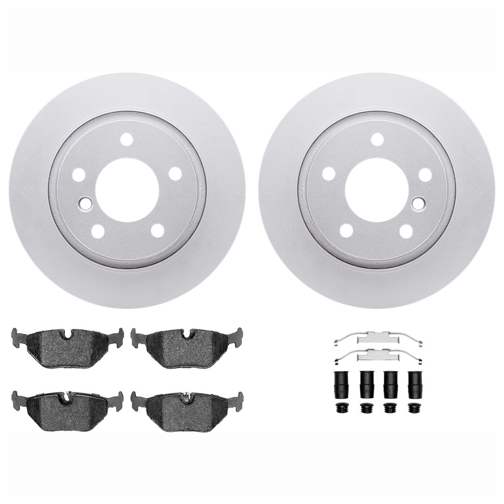 Dynamic Friction 4612-31031 - Brake Kit - Geostop Rotors and 5000 Euro Ceramic Brake Pads with Hardware