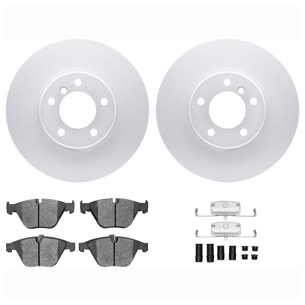 Dynamic Friction 4612-31032 - Brake Kit - Geostop Rotors and 5000 Euro Ceramic Brake Pads with Hardware