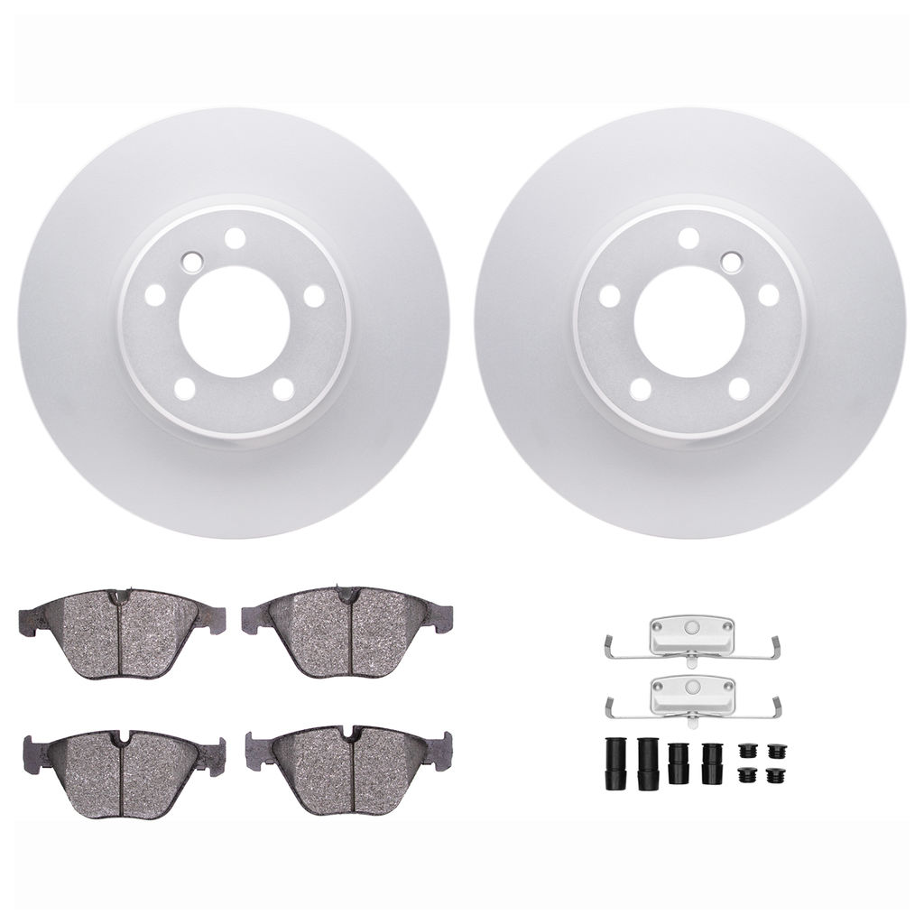 Dynamic Friction 4612-31033 - Brake Kit - Geostop Rotors and 5000 Euro Ceramic Brake Pads with Hardware