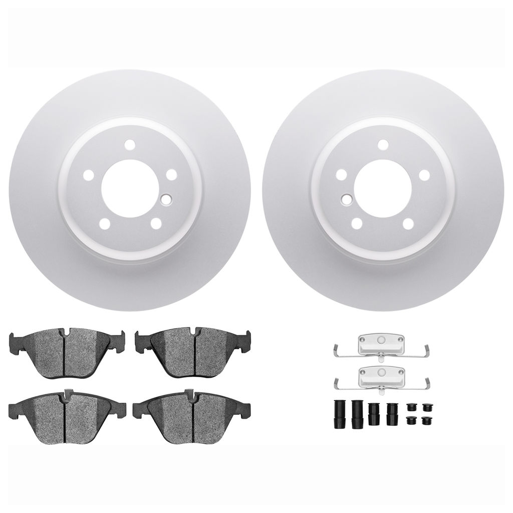 Dynamic Friction 4612-31034 - Brake Kit - Geostop Rotors and 5000 Euro Ceramic Brake Pads with Hardware