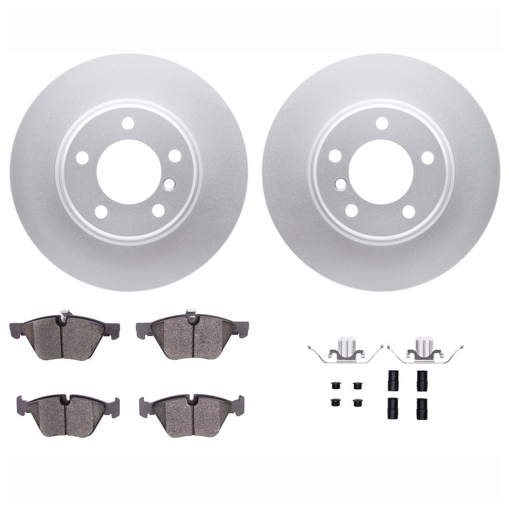 Dynamic Friction 4612-31036 - Brake Kit - Geostop Rotors and 5000 Euro Ceramic Brake Pads with Hardware
