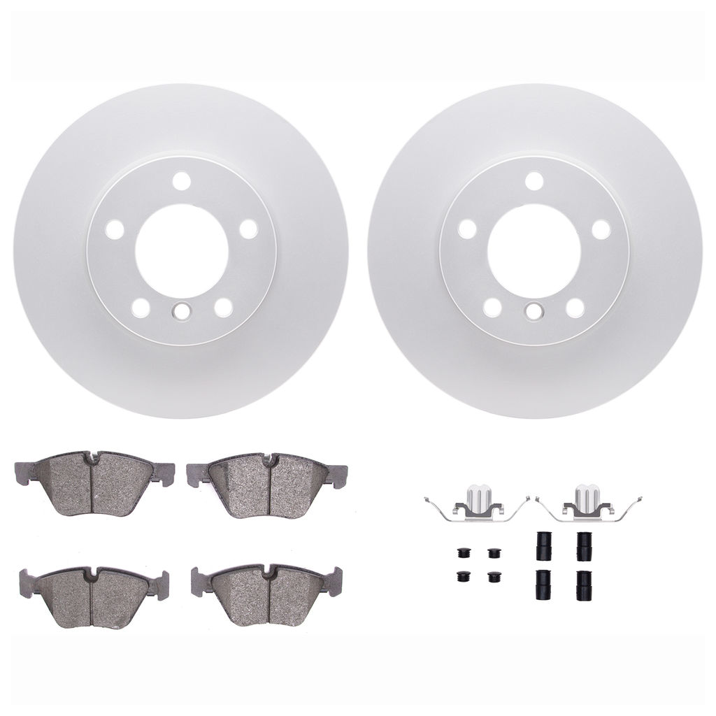 Dynamic Friction 4612-31039 - Brake Kit - Geostop Rotors and 5000 Euro Ceramic Brake Pads with Hardware