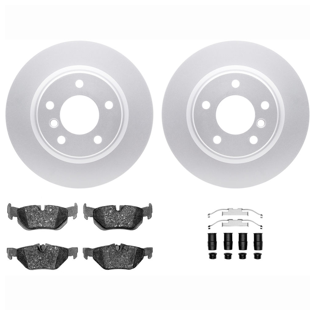 Dynamic Friction 4612-31040 - Brake Kit - Geostop Rotors and 5000 Euro Ceramic Brake Pads with Hardware