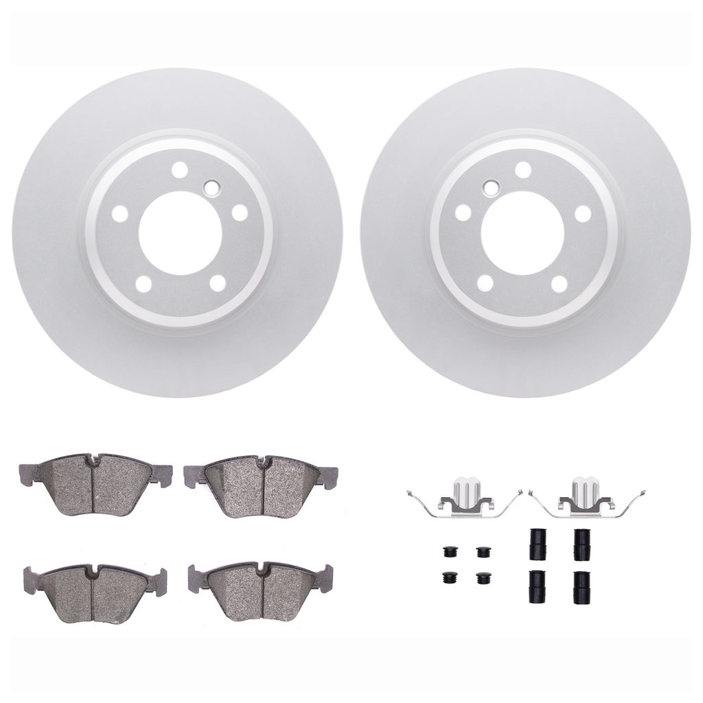 Dynamic Friction 4612-31041 - Brake Kit - Geostop Rotors and 5000 Euro Ceramic Brake Pads with Hardware