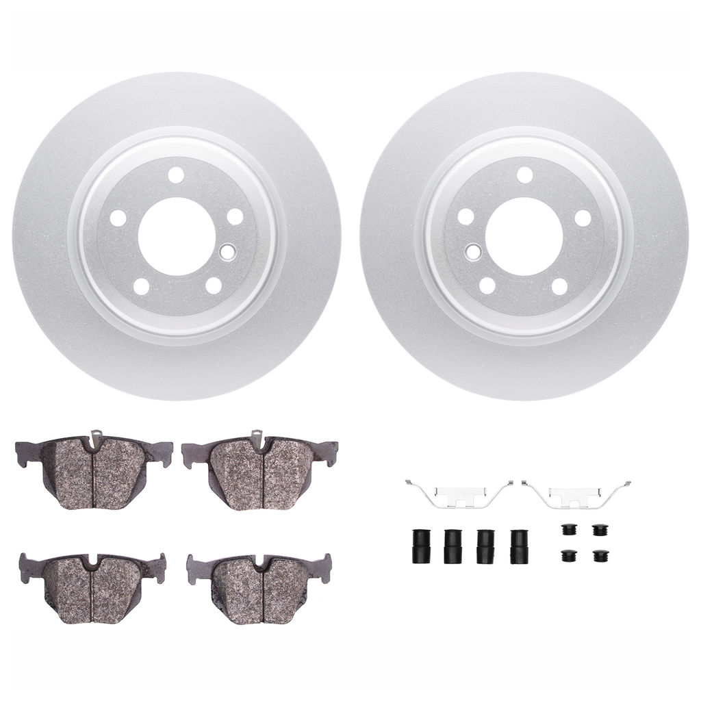 Dynamic Friction 4612-31042 - Brake Kit - Geostop Rotors and 5000 Euro Ceramic Brake Pads with Hardware