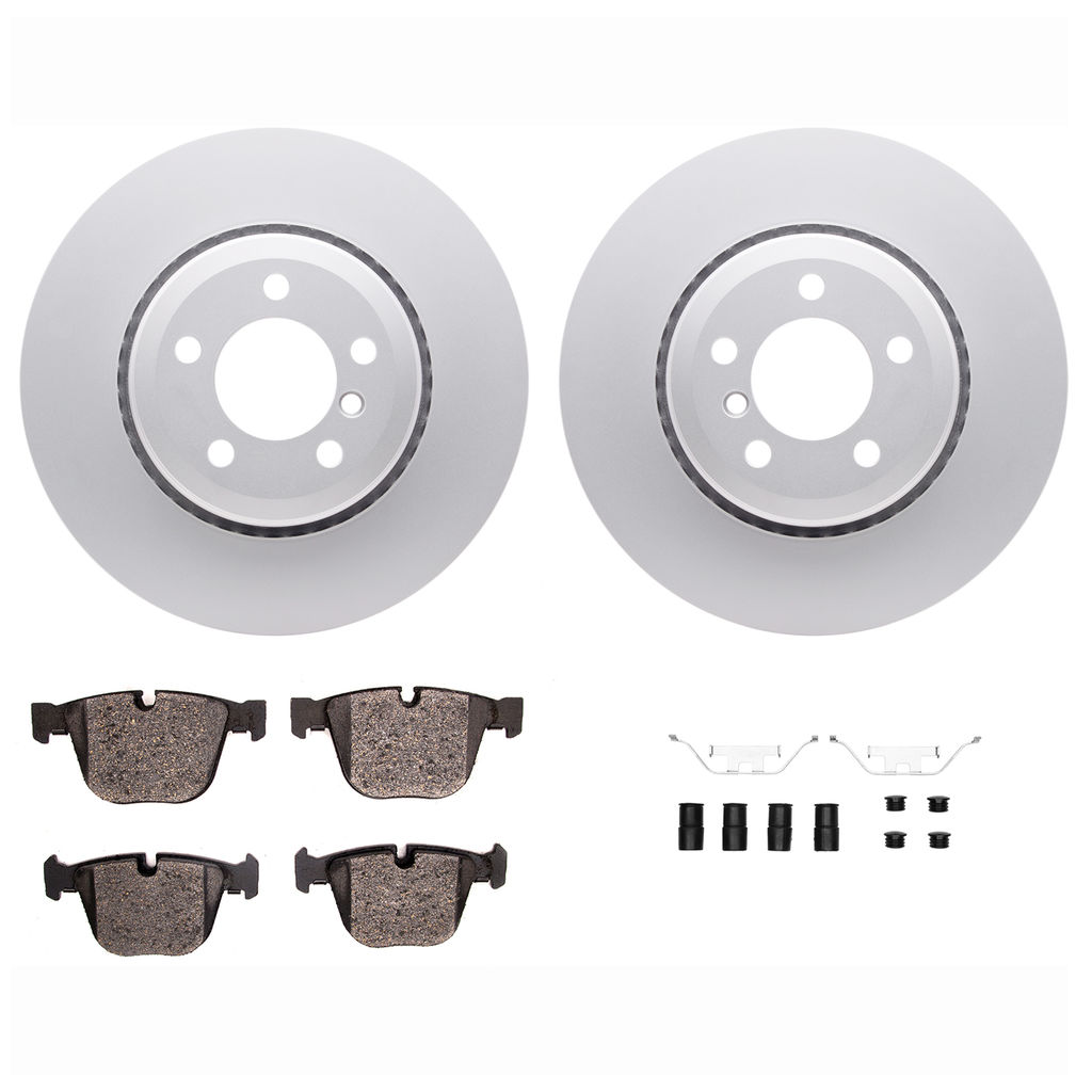Dynamic Friction 4612-31044 - Brake Kit - Geostop Rotors and 5000 Euro Ceramic Brake Pads with Hardware
