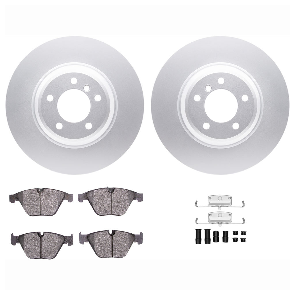 Dynamic Friction 4612-31047 - Brake Kit - Geostop Rotors and 5000 Euro Ceramic Brake Pads with Hardware