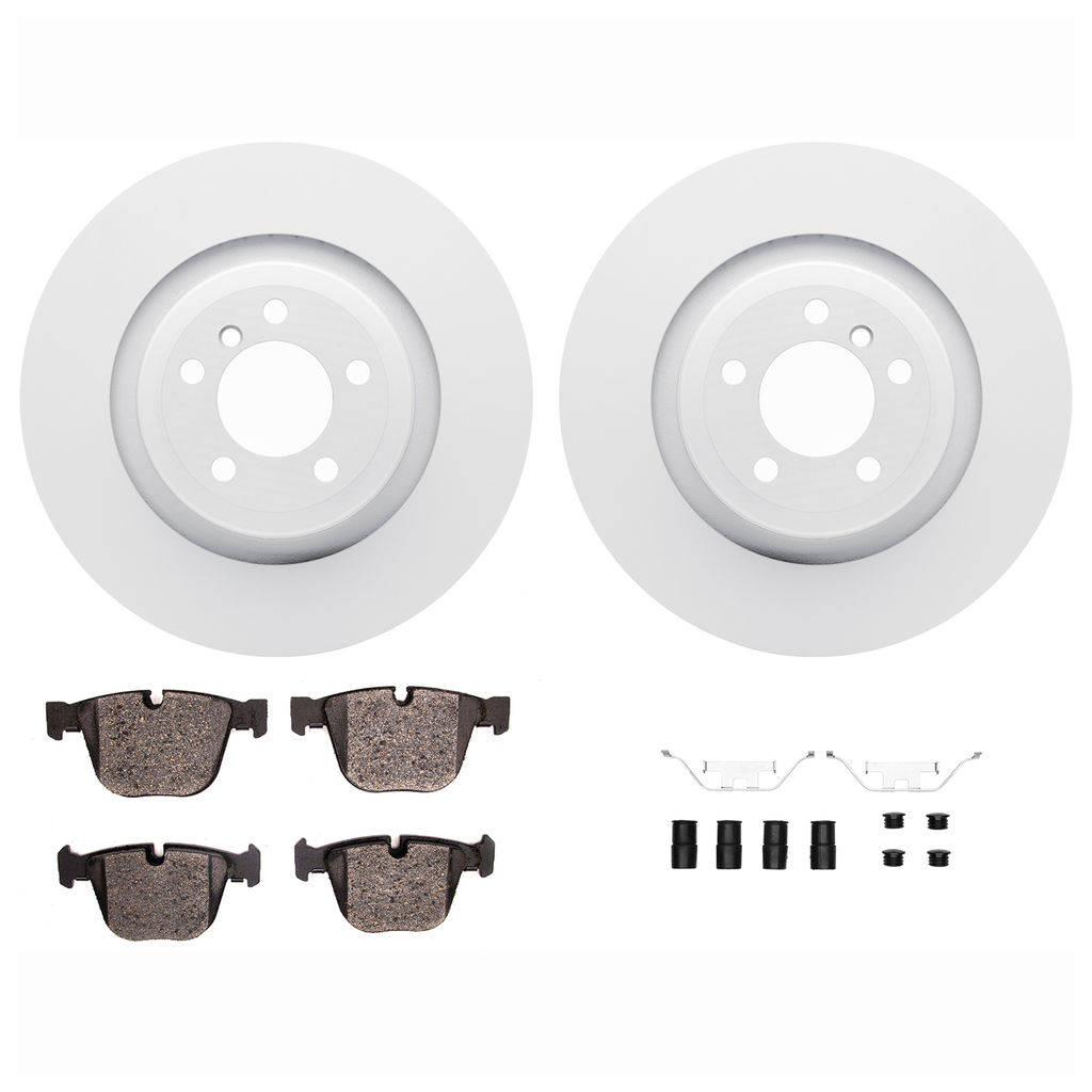 Dynamic Friction 4612-31048 - Brake Kit - Geostop Rotors and 5000 Euro Ceramic Brake Pads with Hardware