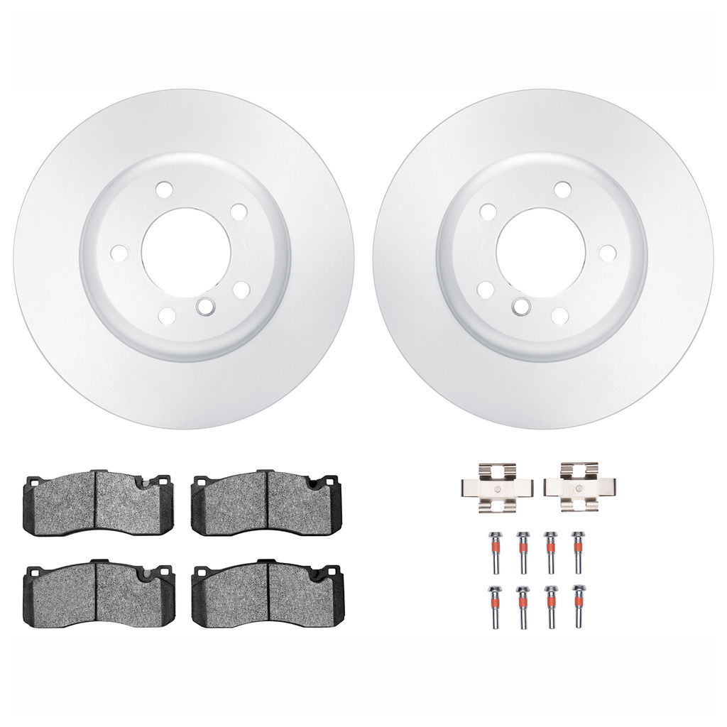 Dynamic Friction 4612-31049 - Brake Kit - Geostop Rotors and 5000 Euro Ceramic Brake Pads with Hardware