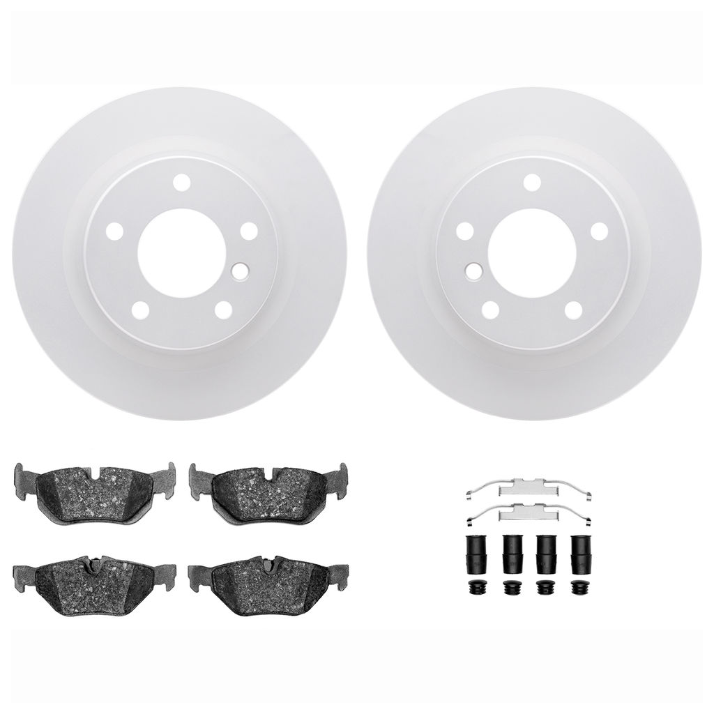 Dynamic Friction 4612-31050 - Brake Kit - Geostop Rotors and 5000 Euro Ceramic Brake Pads with Hardware