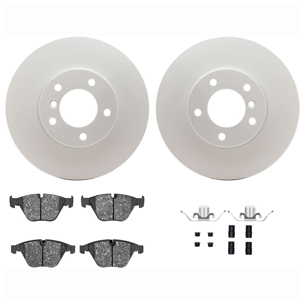 Dynamic Friction 4612-31051 - Brake Kit - Geostop Rotors and 5000 Euro Ceramic Brake Pads with Hardware