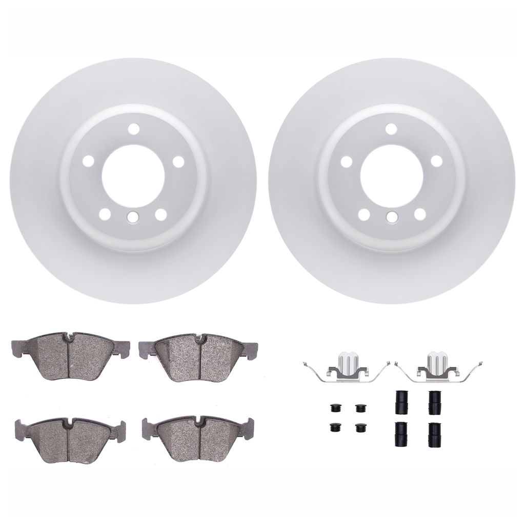 Dynamic Friction 4612-31056 - Brake Kit - Geostop Rotors and 5000 Euro Ceramic Brake Pads with Hardware
