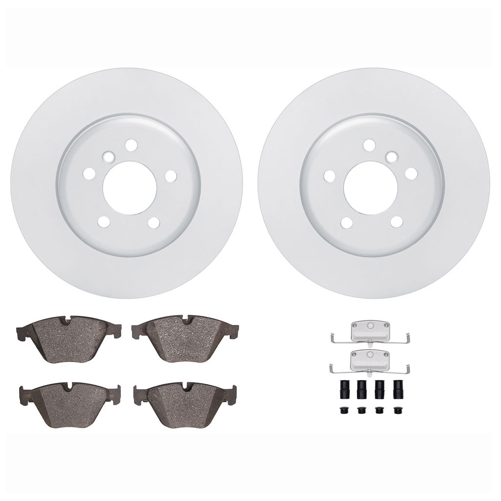 Dynamic Friction 4612-31058 - Brake Kit - Geostop Rotors and 5000 Euro Ceramic Brake Pads with Hardware
