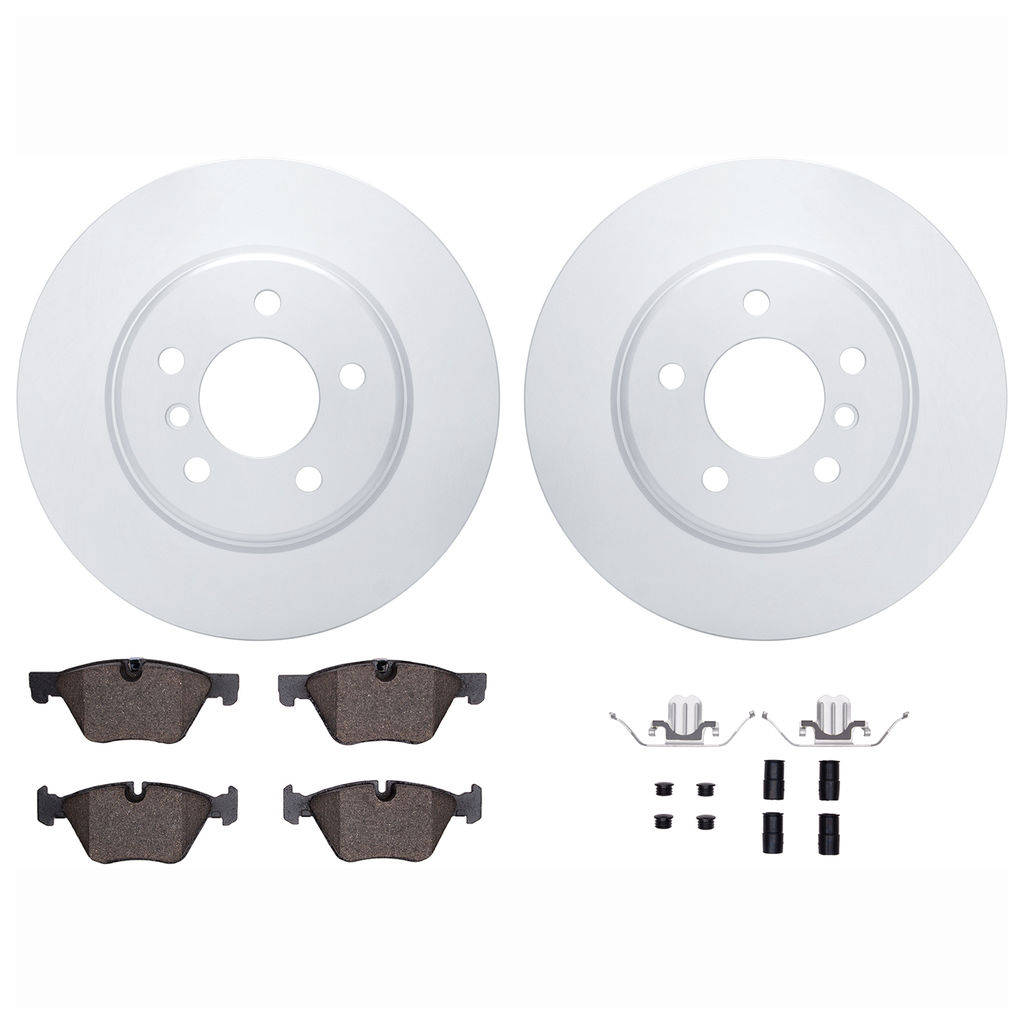 Dynamic Friction 4612-31060 - Brake Kit - Geostop Rotors and 5000 Euro Ceramic Brake Pads with Hardware