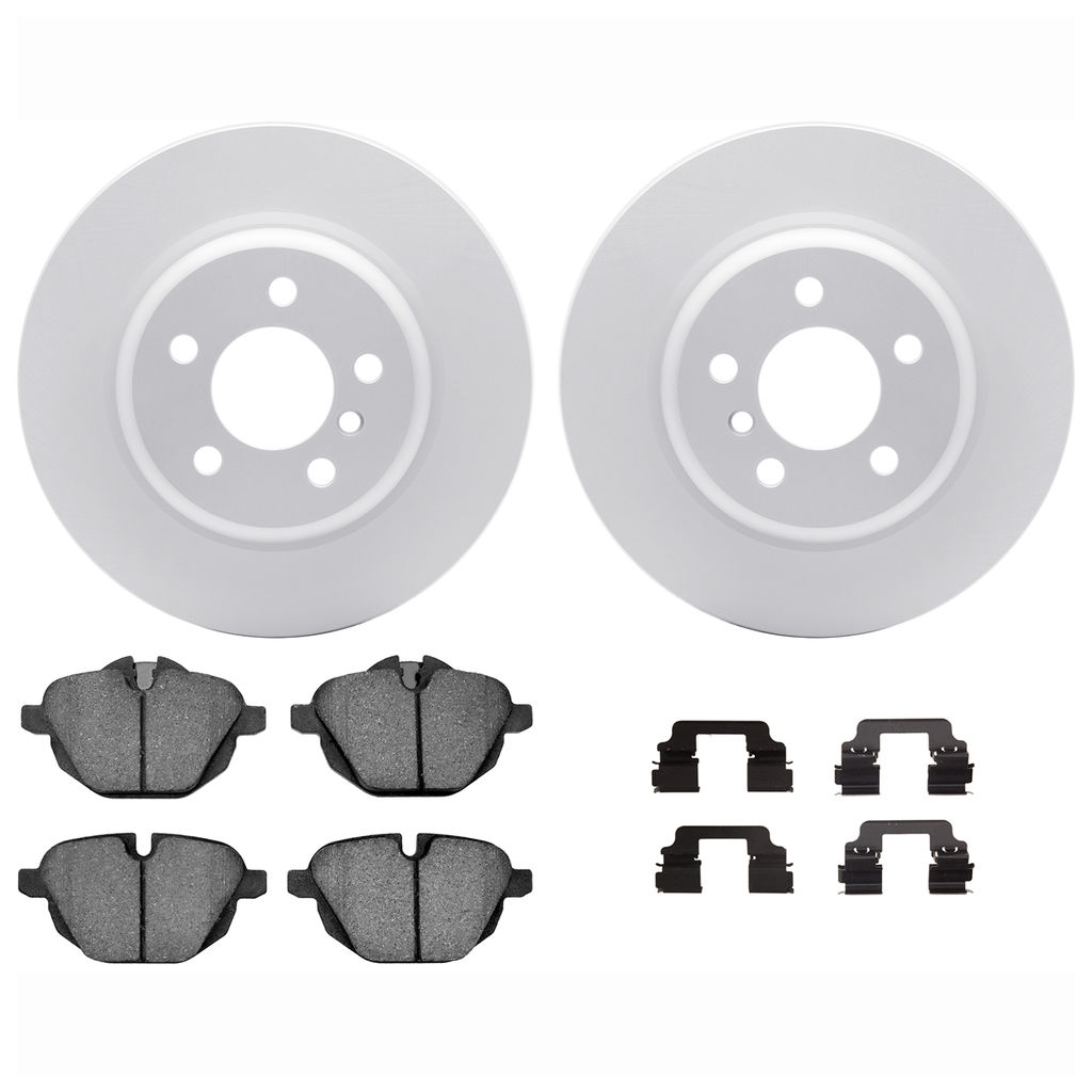 Dynamic Friction 4612-31061 - Brake Kit - Geostop Rotors and 5000 Euro Ceramic Brake Pads with Hardware