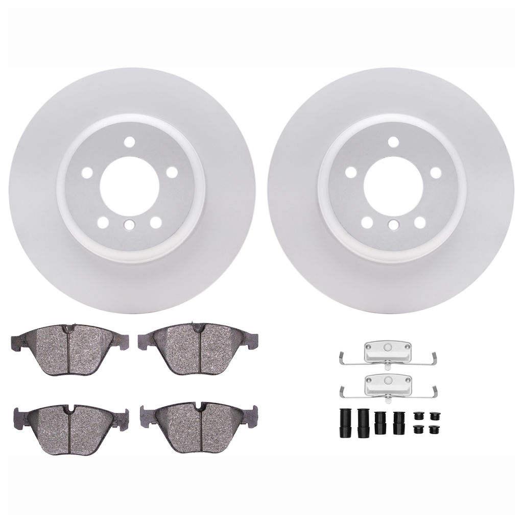 Dynamic Friction 4612-31062 - Brake Kit - Geostop Rotors and 5000 Euro Ceramic Brake Pads with Hardware