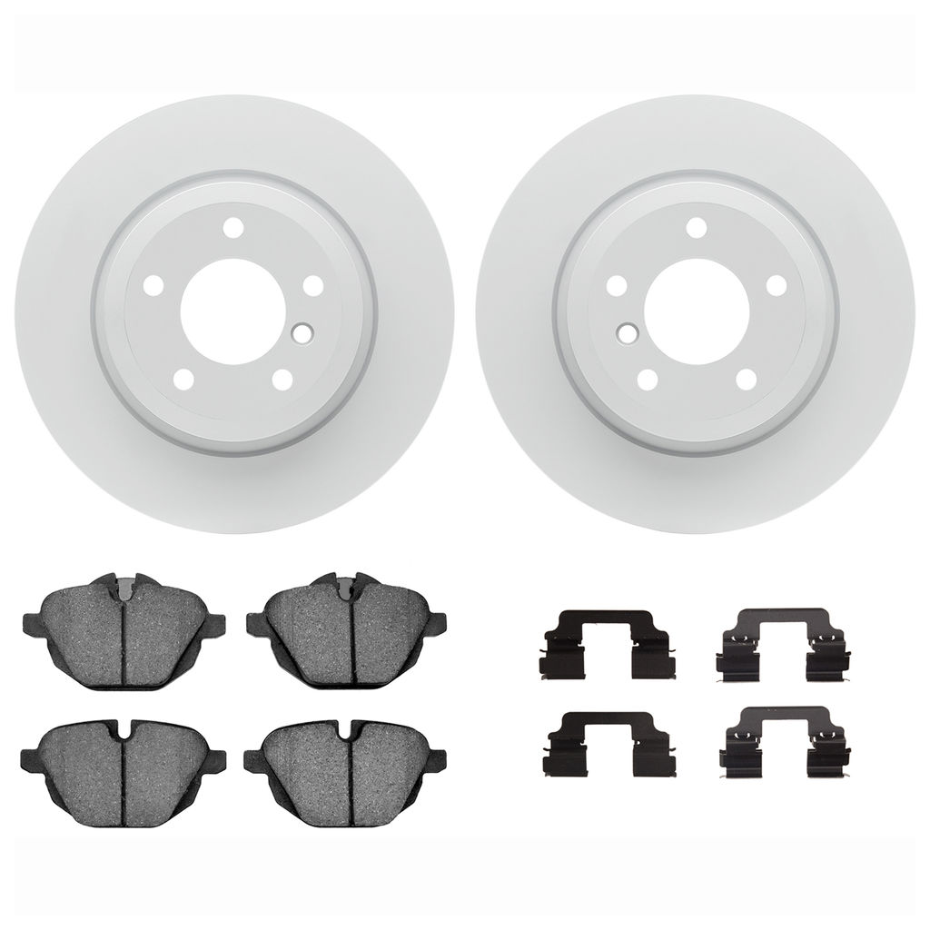 Dynamic Friction 4612-31065 - Brake Kit - Geostop Rotors and 5000 Euro Ceramic Brake Pads with Hardware