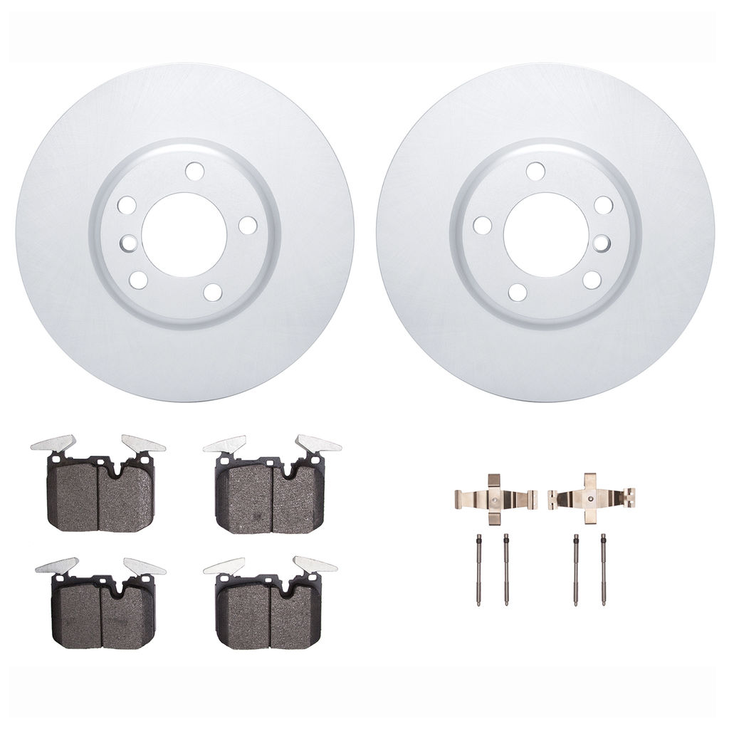 Dynamic Friction 4612-31066 - Brake Kit - Geostop Rotors and 5000 Euro Ceramic Brake Pads with Hardware
