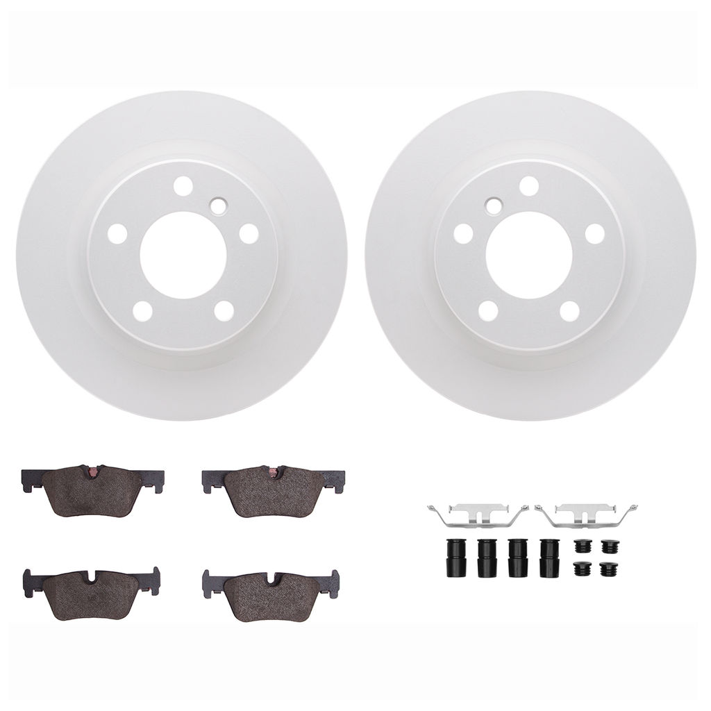 Dynamic Friction 4612-31069 - Brake Kit - Geostop Rotors and 5000 Euro Ceramic Brake Pads with Hardware