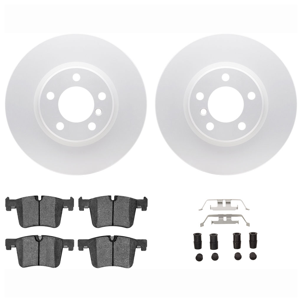 Dynamic Friction 4612-31074 - Brake Kit - Geostop Rotors and 5000 Euro Ceramic Brake Pads with Hardware