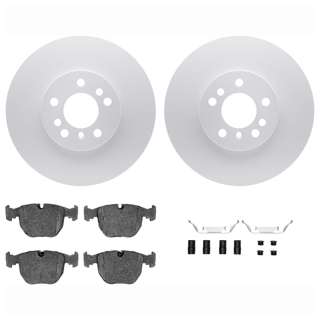 Dynamic Friction 4612-31079 - Brake Kit - Geostop Rotors and 5000 Euro Ceramic Brake Pads with Hardware
