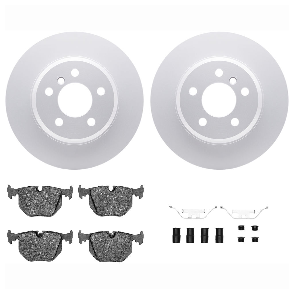 Dynamic Friction 4612-31080 - Brake Kit - Geostop Rotors and 5000 Euro Ceramic Brake Pads with Hardware