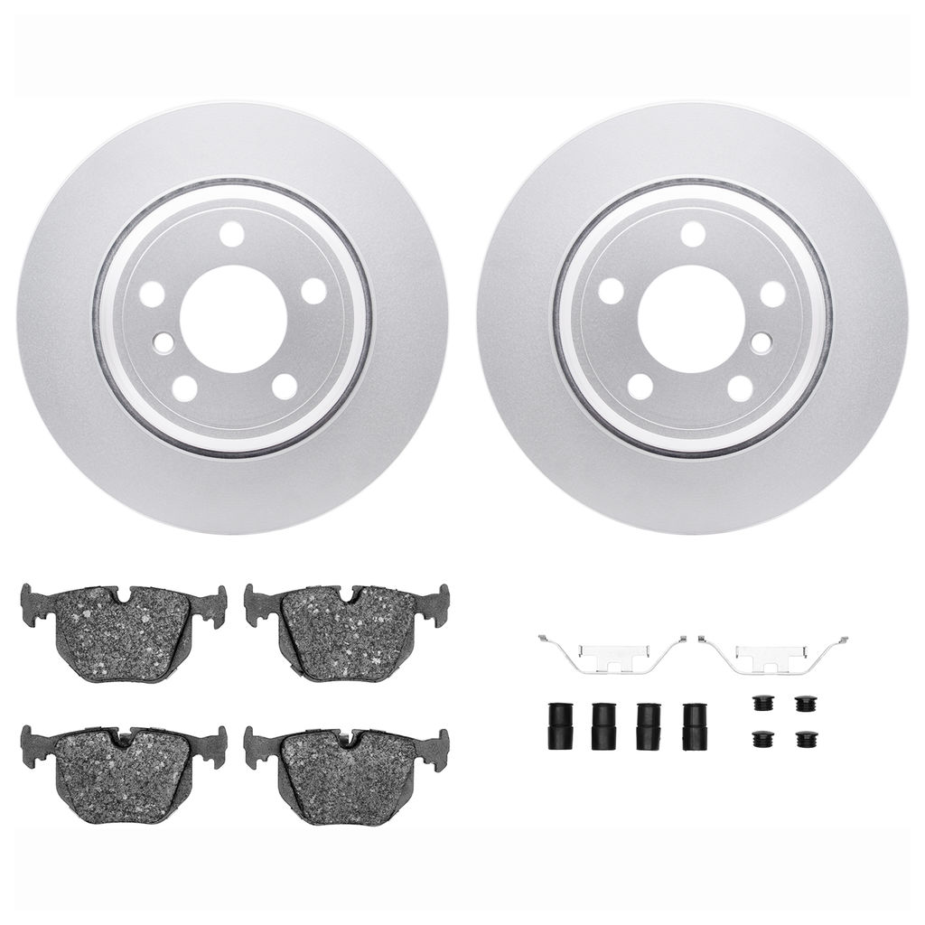 Dynamic Friction 4612-31081 - Brake Kit - Geostop Rotors and 5000 Euro Ceramic Brake Pads with Hardware