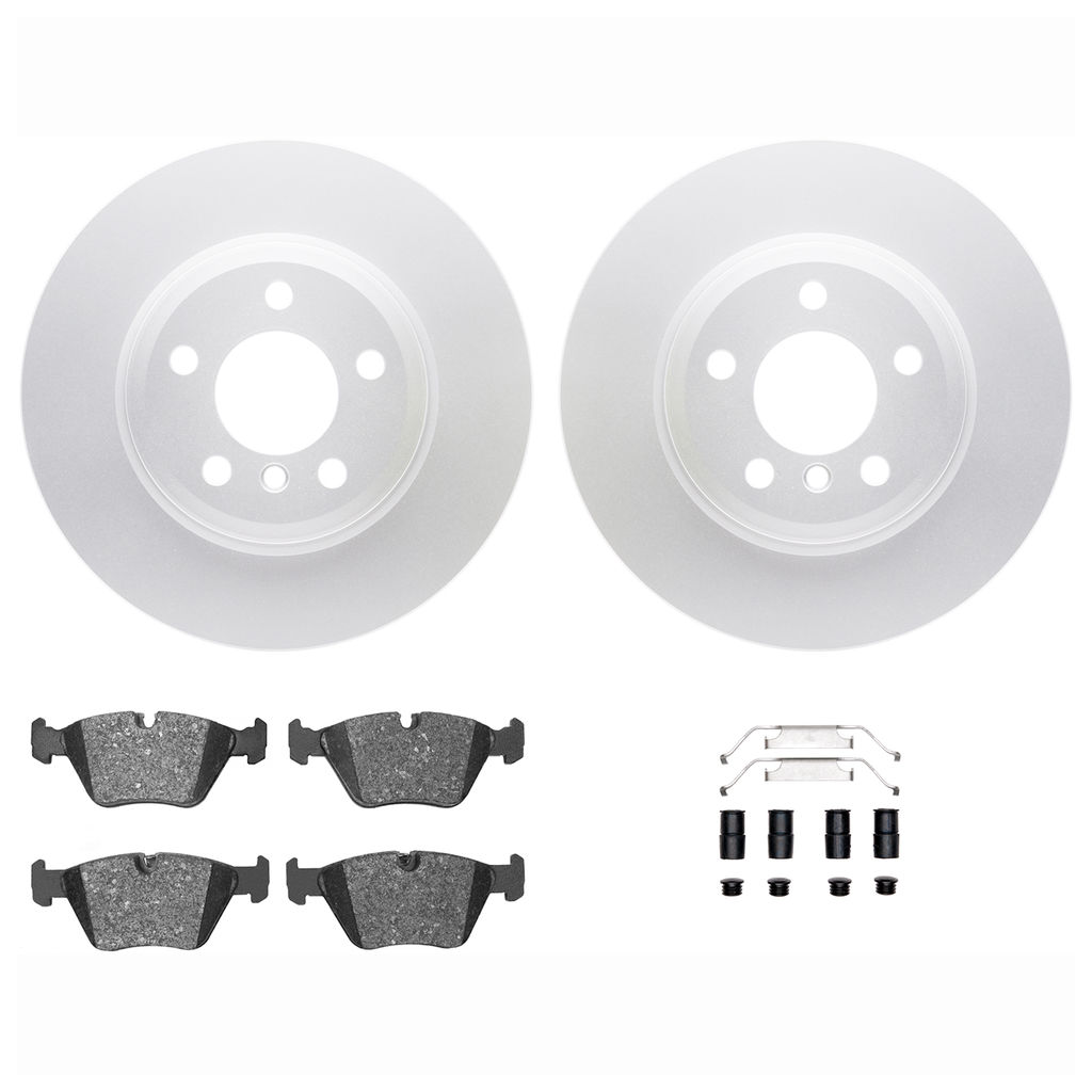 Dynamic Friction 4612-31082 - Brake Kit - Geostop Rotors and 5000 Euro Ceramic Brake Pads with Hardware
